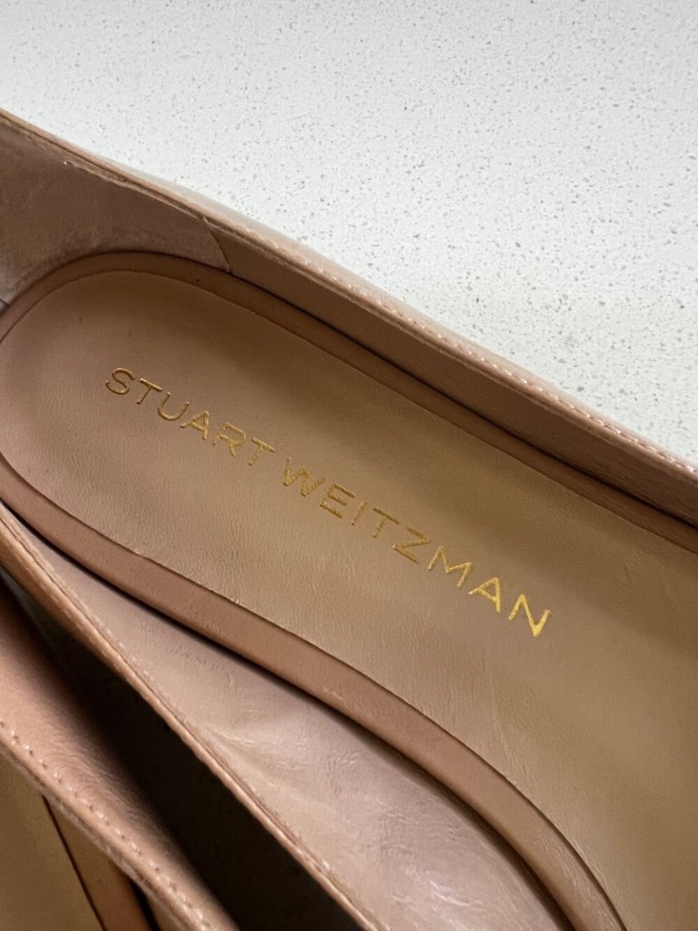 STUART WEITZMAN Emilia beige Leather Mary Jane Ballet Flats SIZE 9.5 - Picture 4 of 7